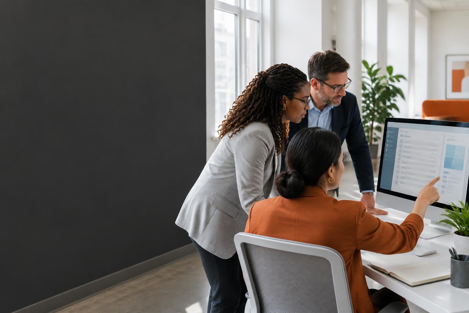 Regulatory staff reviewing a registry record together